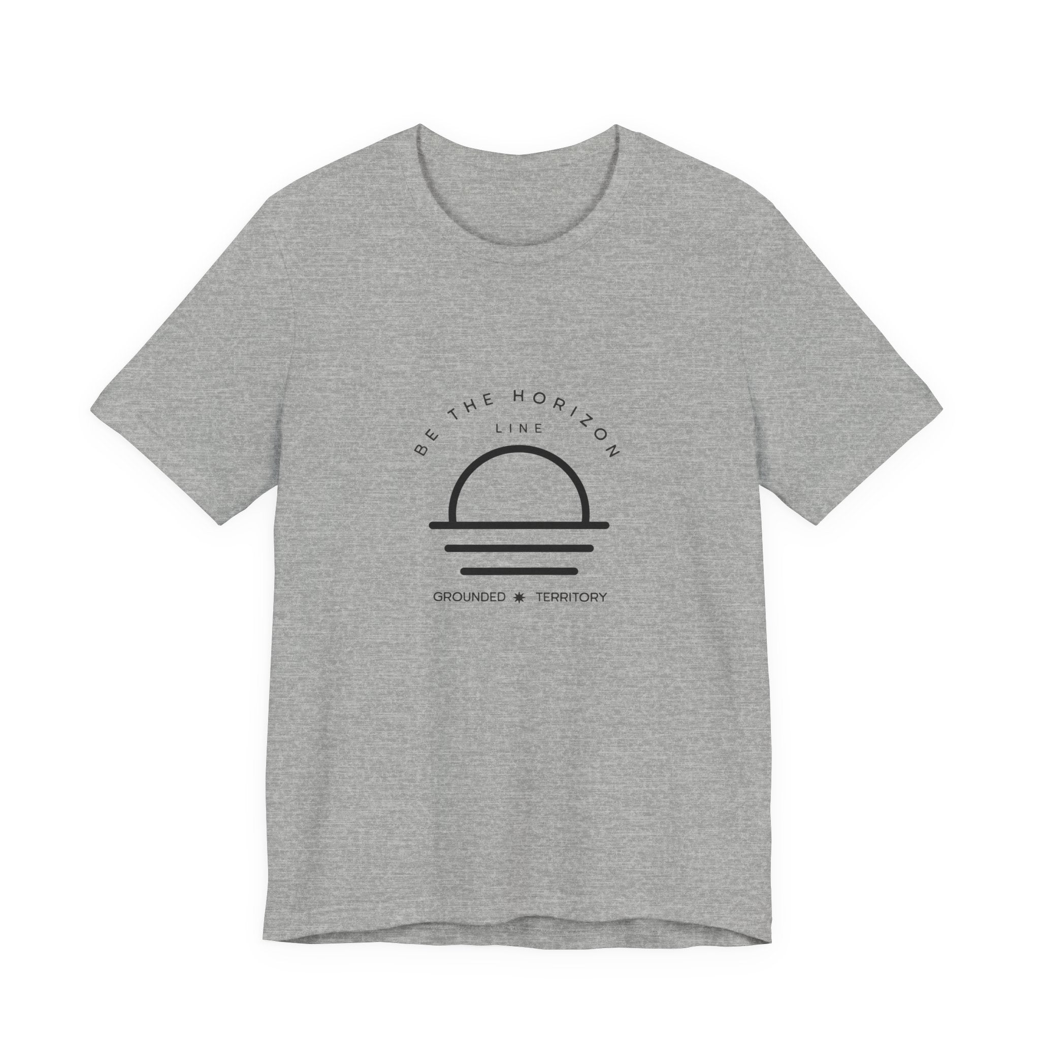 Be the horizon Line | Women's Motivational Graphic Minimalistic White Ocean Sunrise T-Shirt