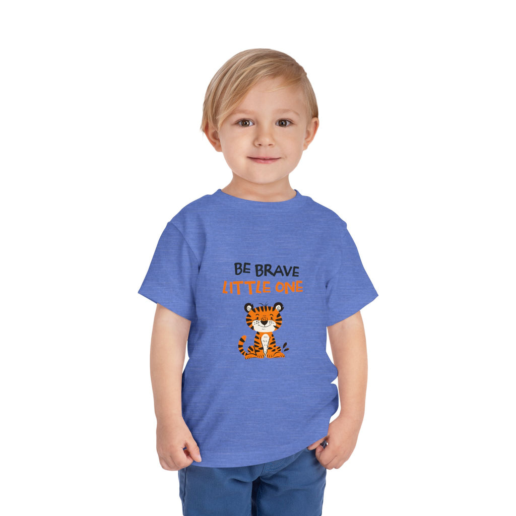 Be Brave Little One | Toddler Motivational Graphic Cute Tiger T-Shirt