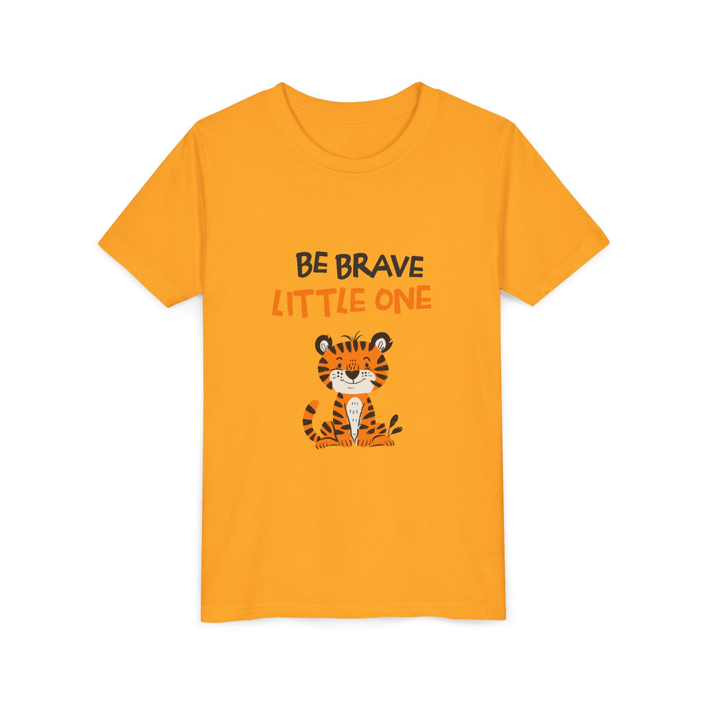 Be Brave Little One | Kids Motivational Graphic Cute Tiger T-Shirt