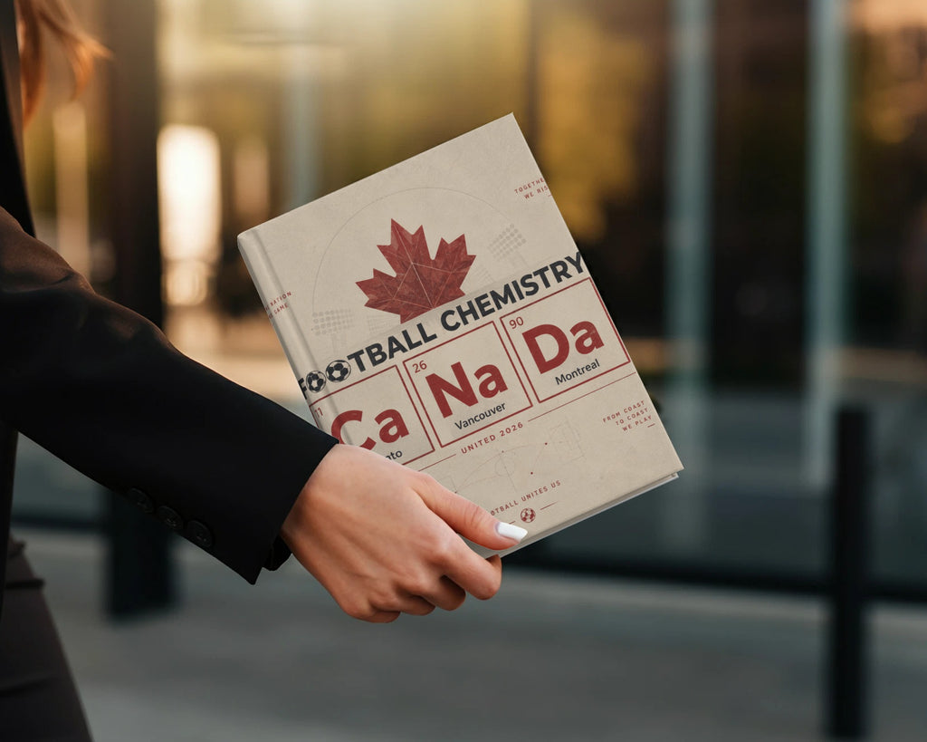 Book cover for Football Chemistry with Ca Na Da elements and soccer.