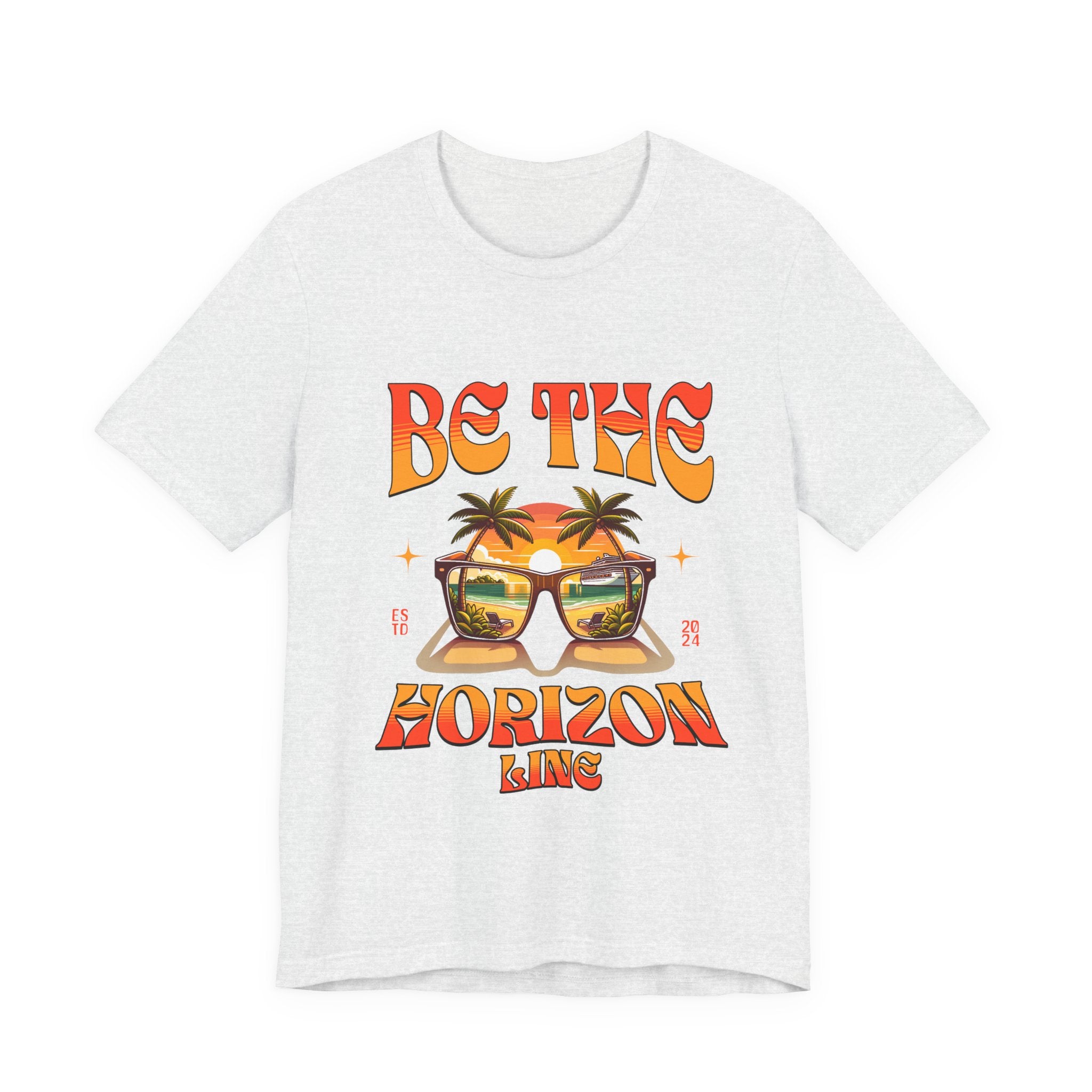 Be The Horizon Line | Women's Motivational Graphic Vintage Sunset Sunglasses T-Shirt