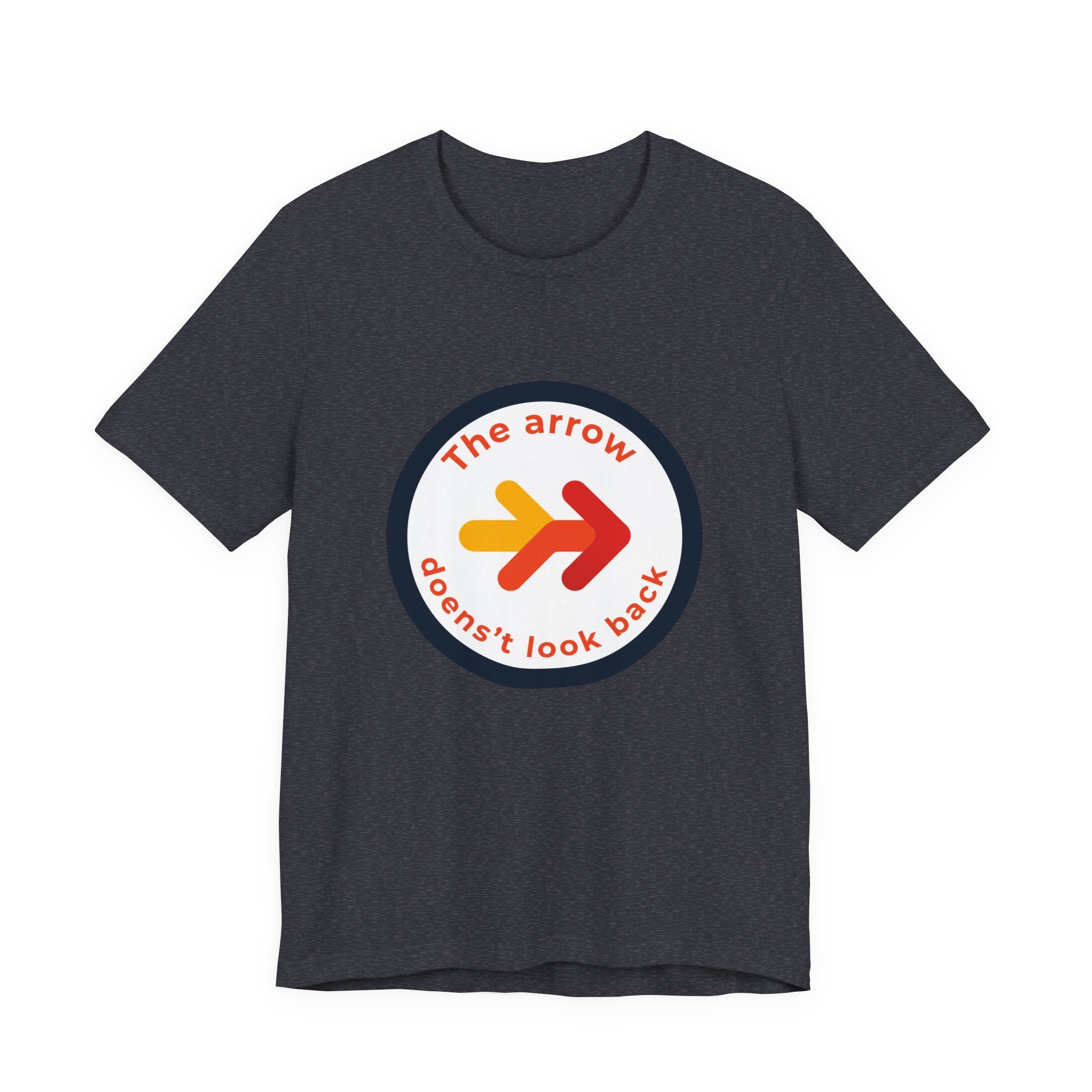 The Arrow Doesn't Look Back | Men's Motivational Graphic Retro Arrow T-Shirt