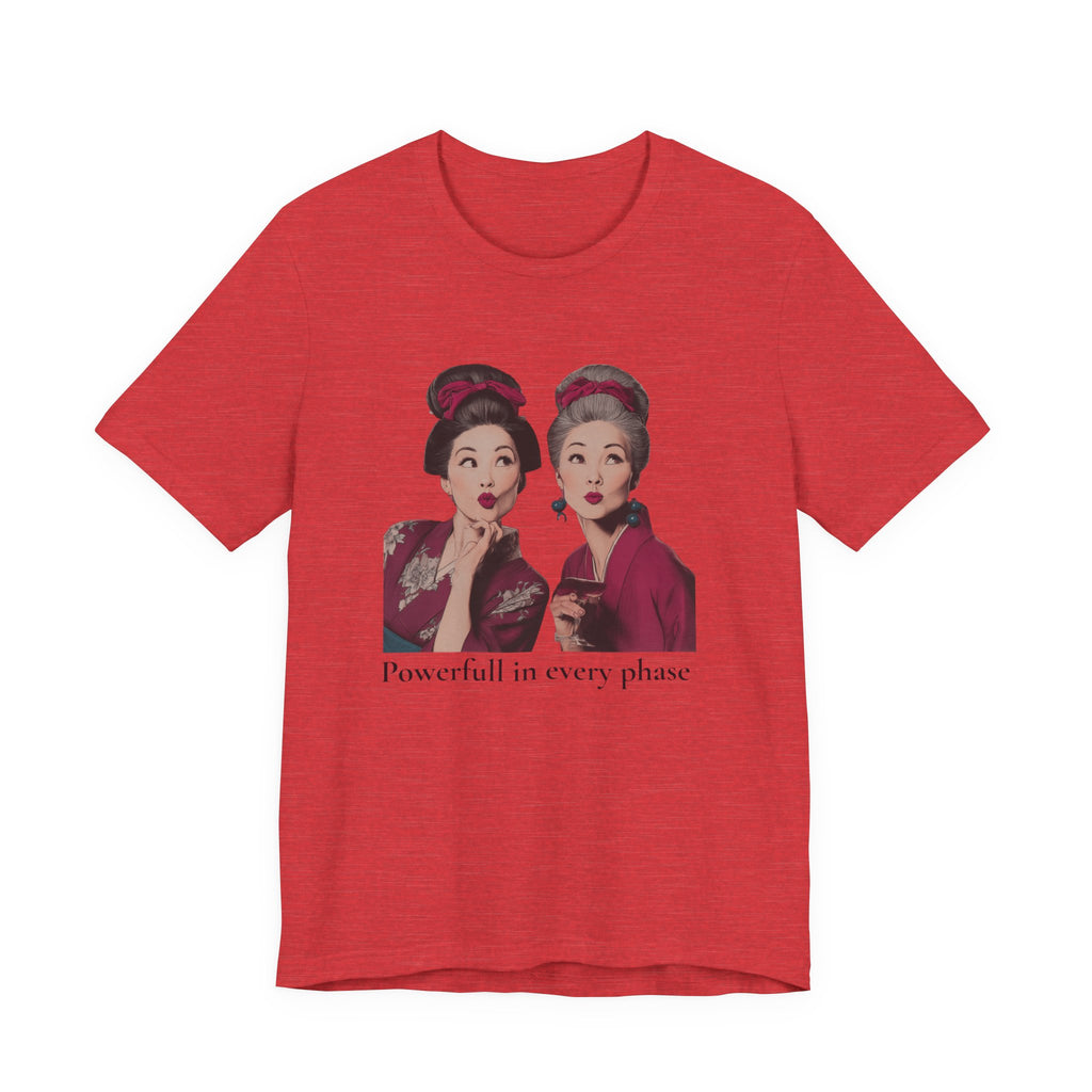 Powerful in Every Phase | Women's Motivational Graphic Vintage Women T-Shirt