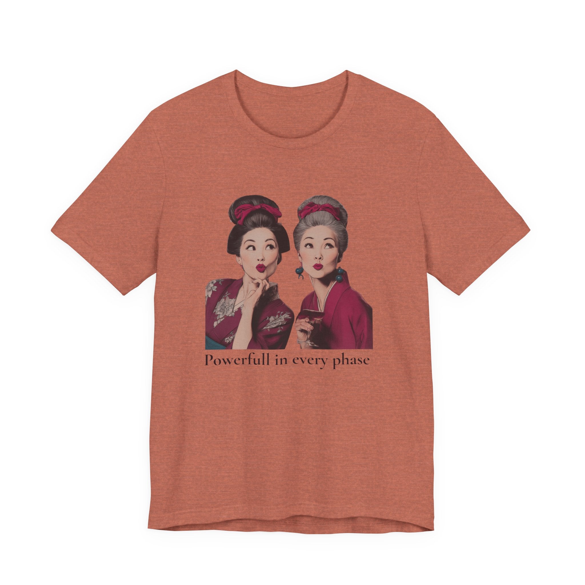 Powerful in Every Phase | Women's Motivational Graphic Vintage Women T-Shirt