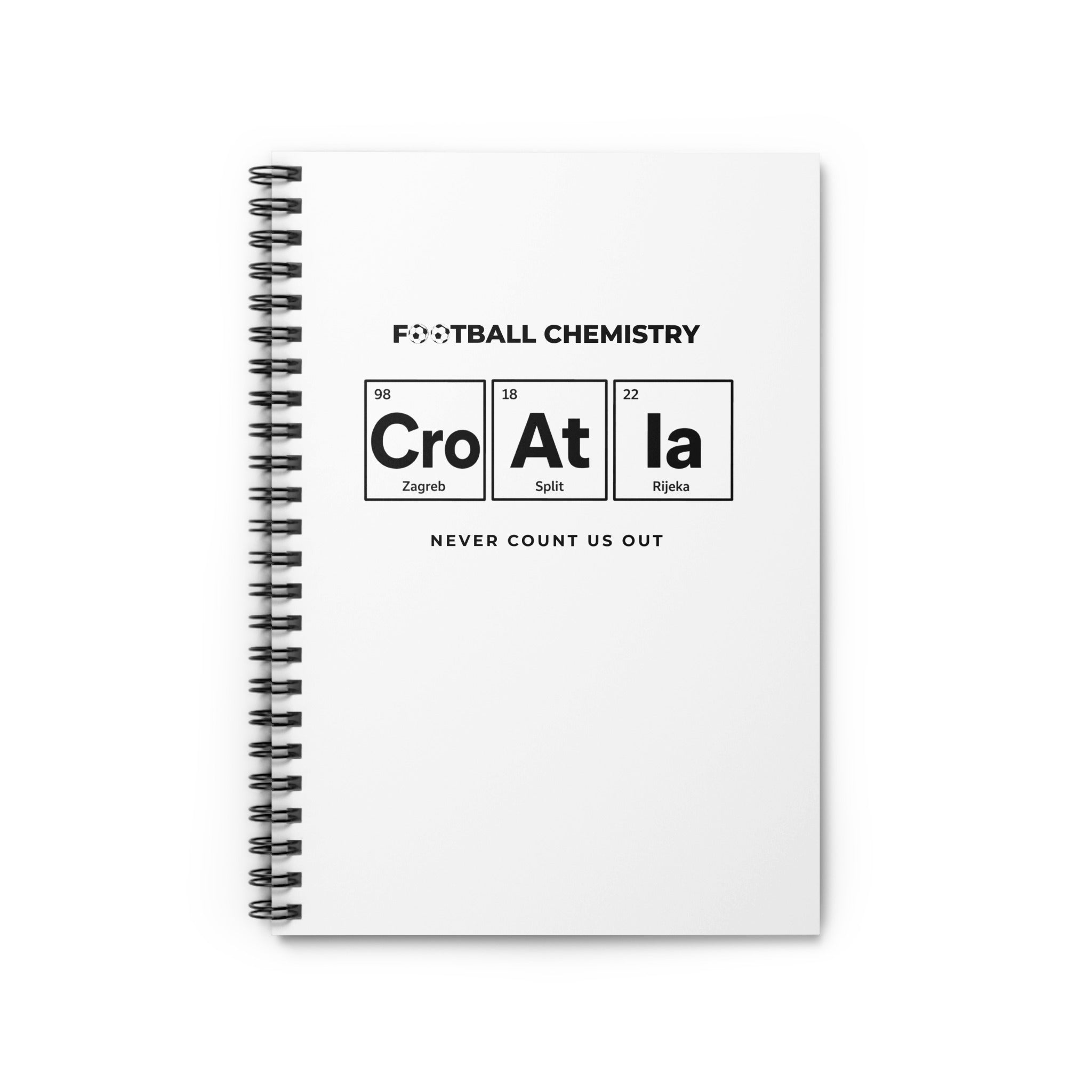 Notebook cover with "Football Chemistry" and city names.
