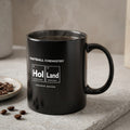 Black mug with "FOOTBALL CHEMISTRY" and "Hol Land" with locations and ORANJE BOVEN.
