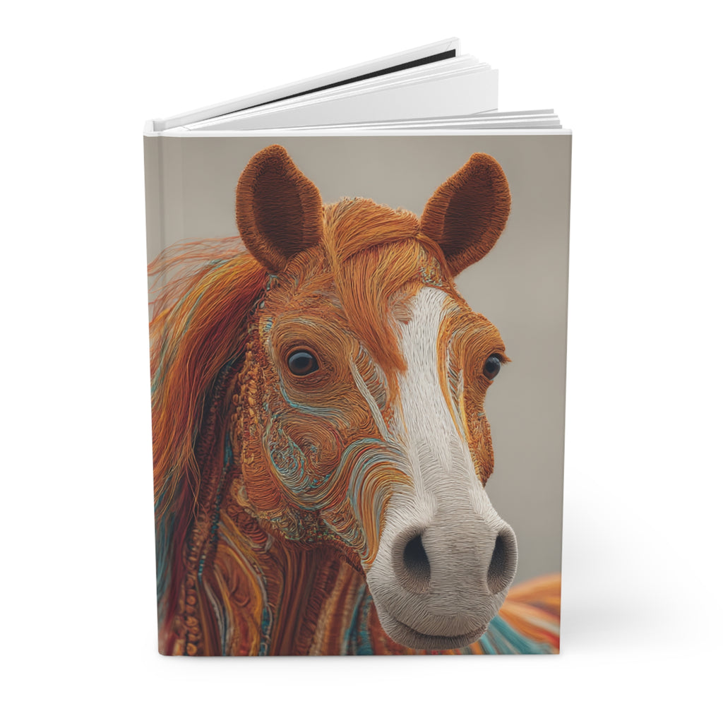 Colourful Horse Hardcover Journal | 3D Embroidery Style