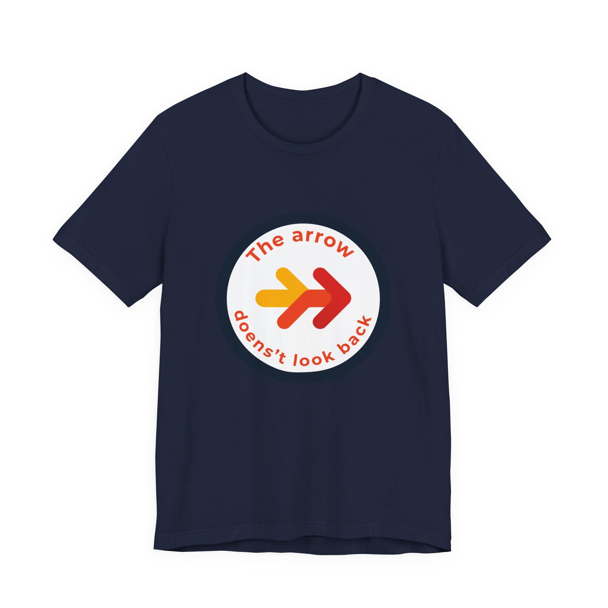 The Arrow Doesn't Look Back | Men's Motivational Graphic Retro Arrow T-Shirt