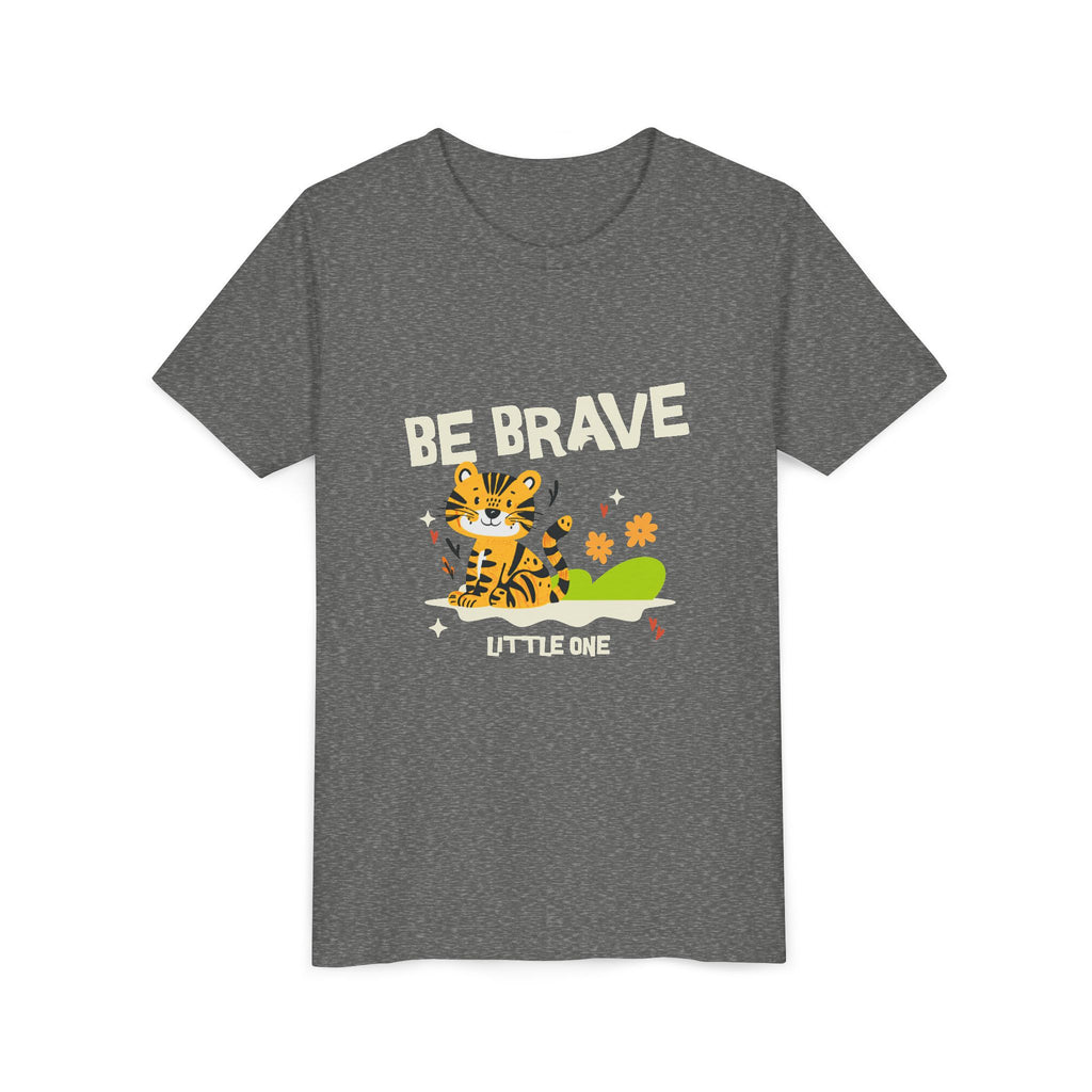Be Brave Little One | Kids Motivational Graphic Tiger Floral Garden T-Shirt