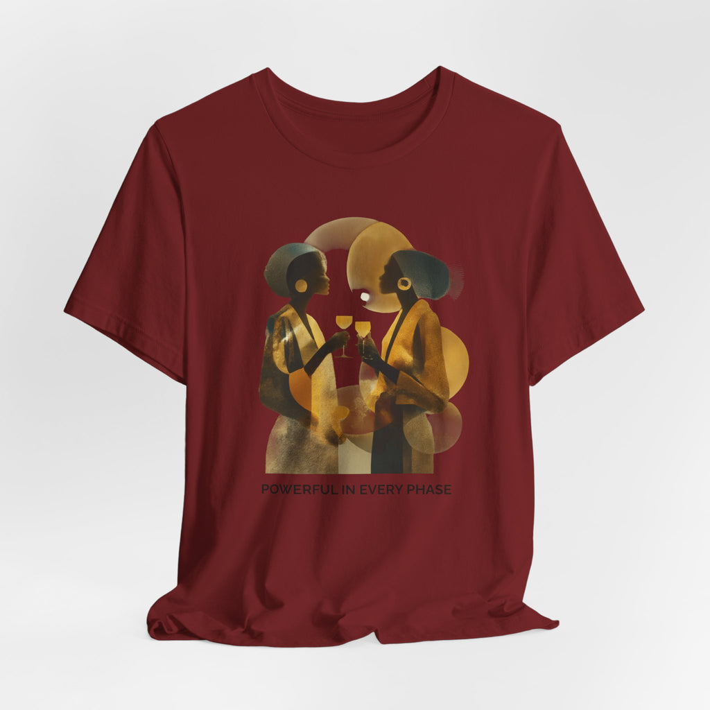 Powerful in Every Phase | Women's Motivational Graphic Vintage Women T-Shirt