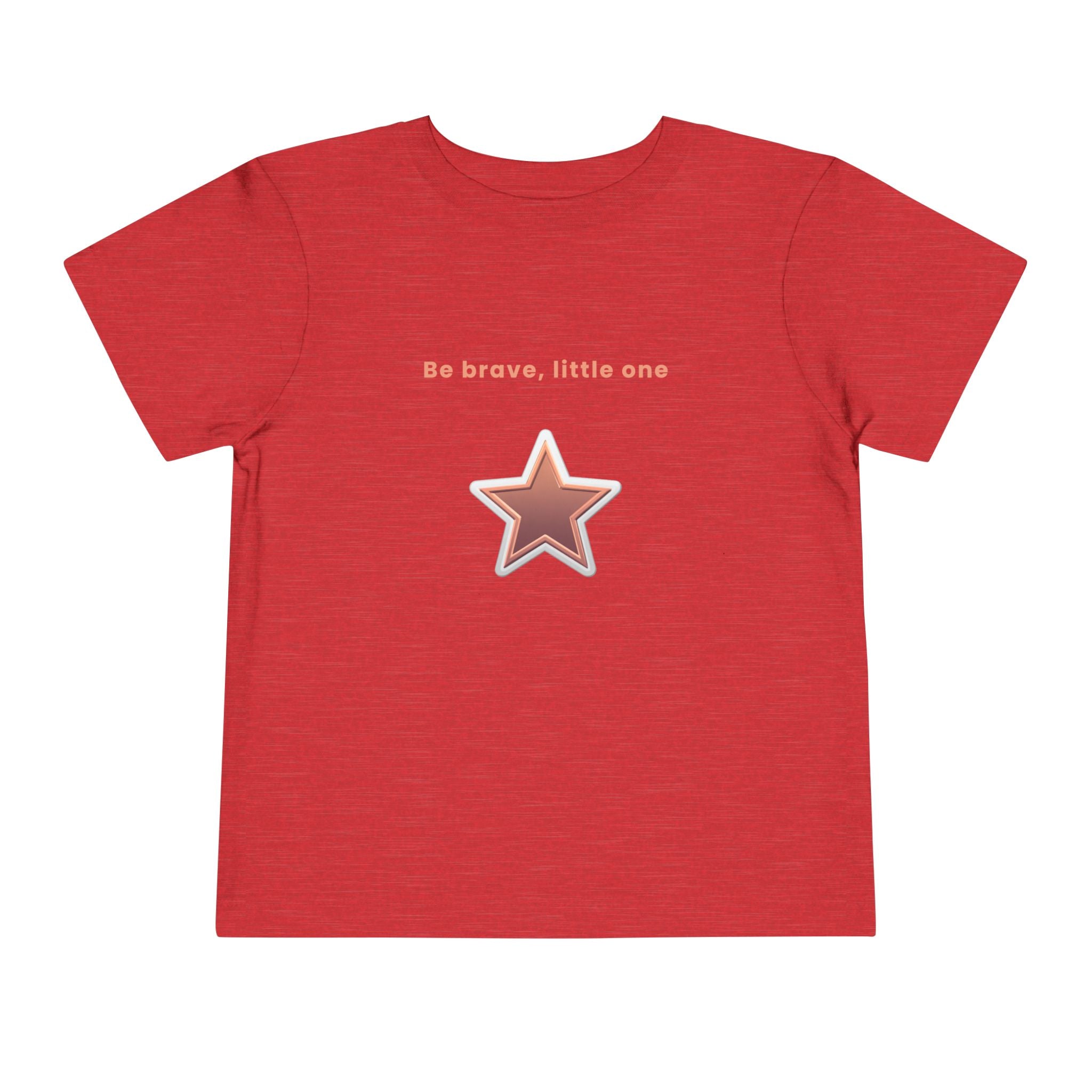 Be Brave Little One | Toddler Motivational Graphic White and Bronze Star Badge T-Shirt