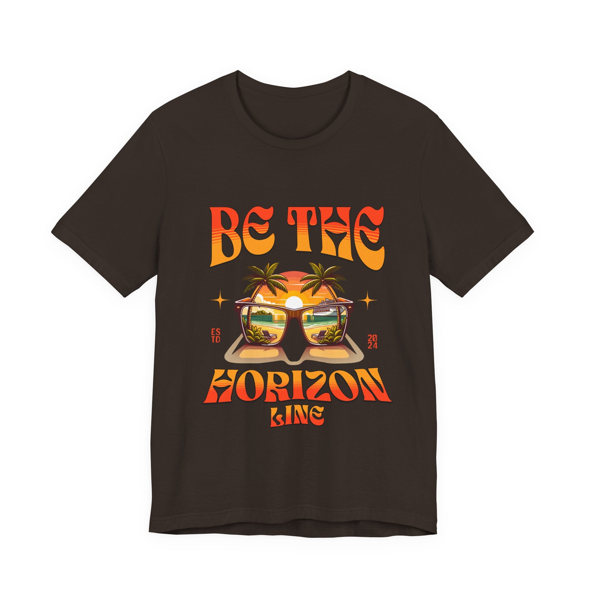 Be The Horizon Line | Women's Motivational Graphic Vintage Sunset Sunglasses T-Shirt