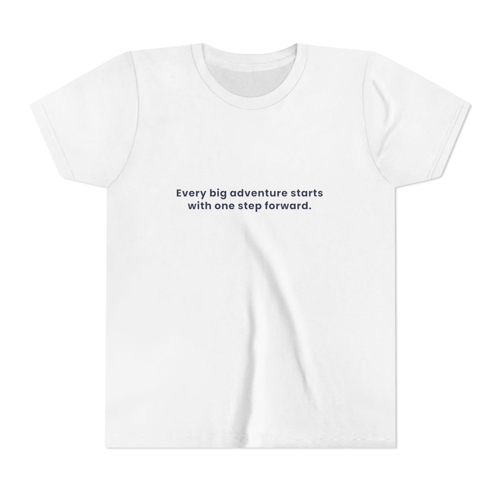 Every big adventure starts with one step forward | Kids Motivational T-Shirt
