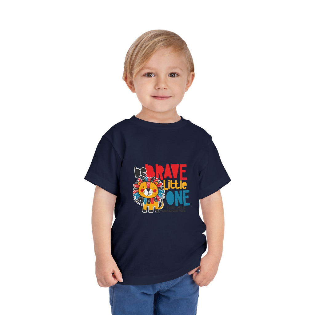 Be Brave Little One | Toddler Motivational Graphic Cute Colourful Lion T-Shirt