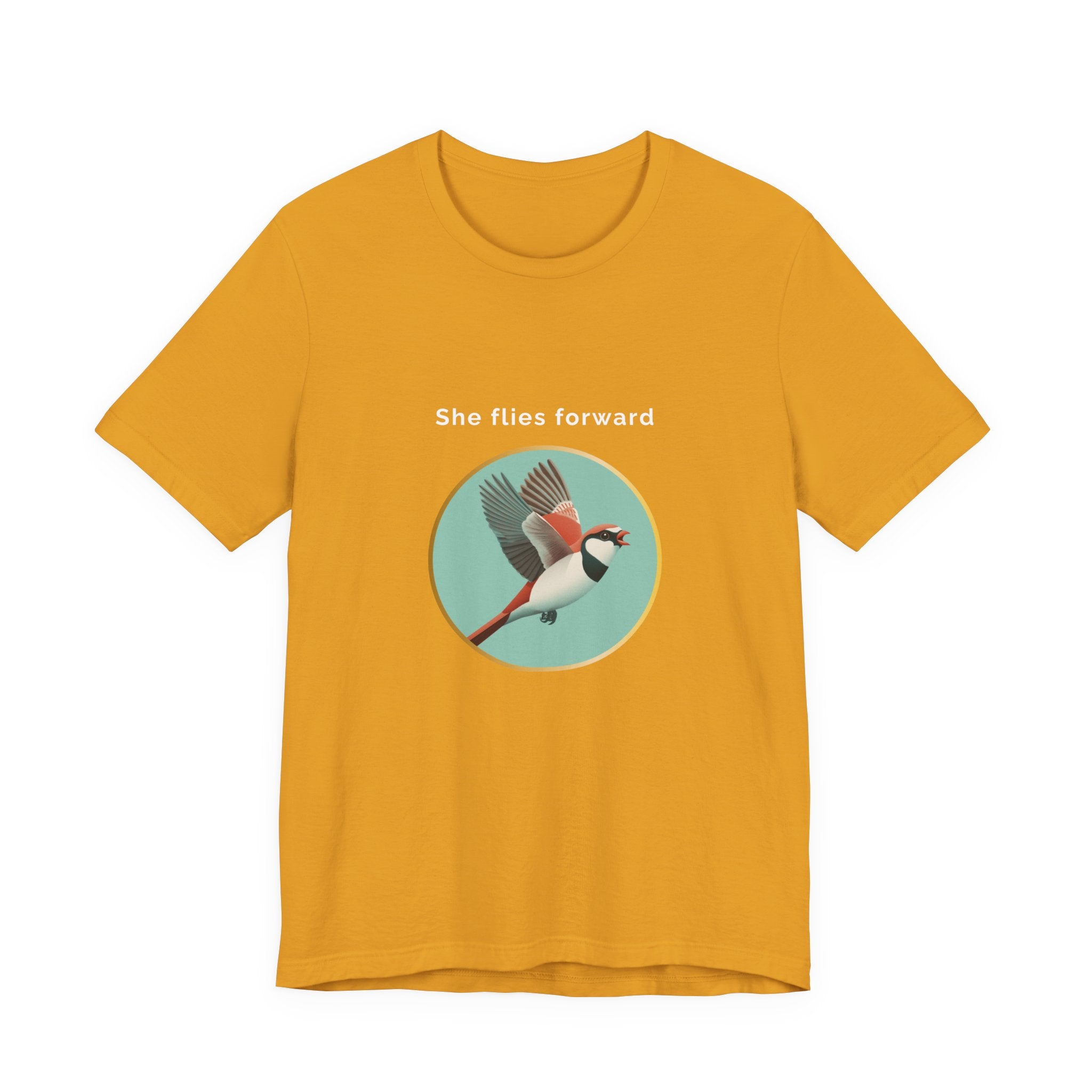 She Flies Forward | Women's Motivational Graphic Green Minimal T-Shirt