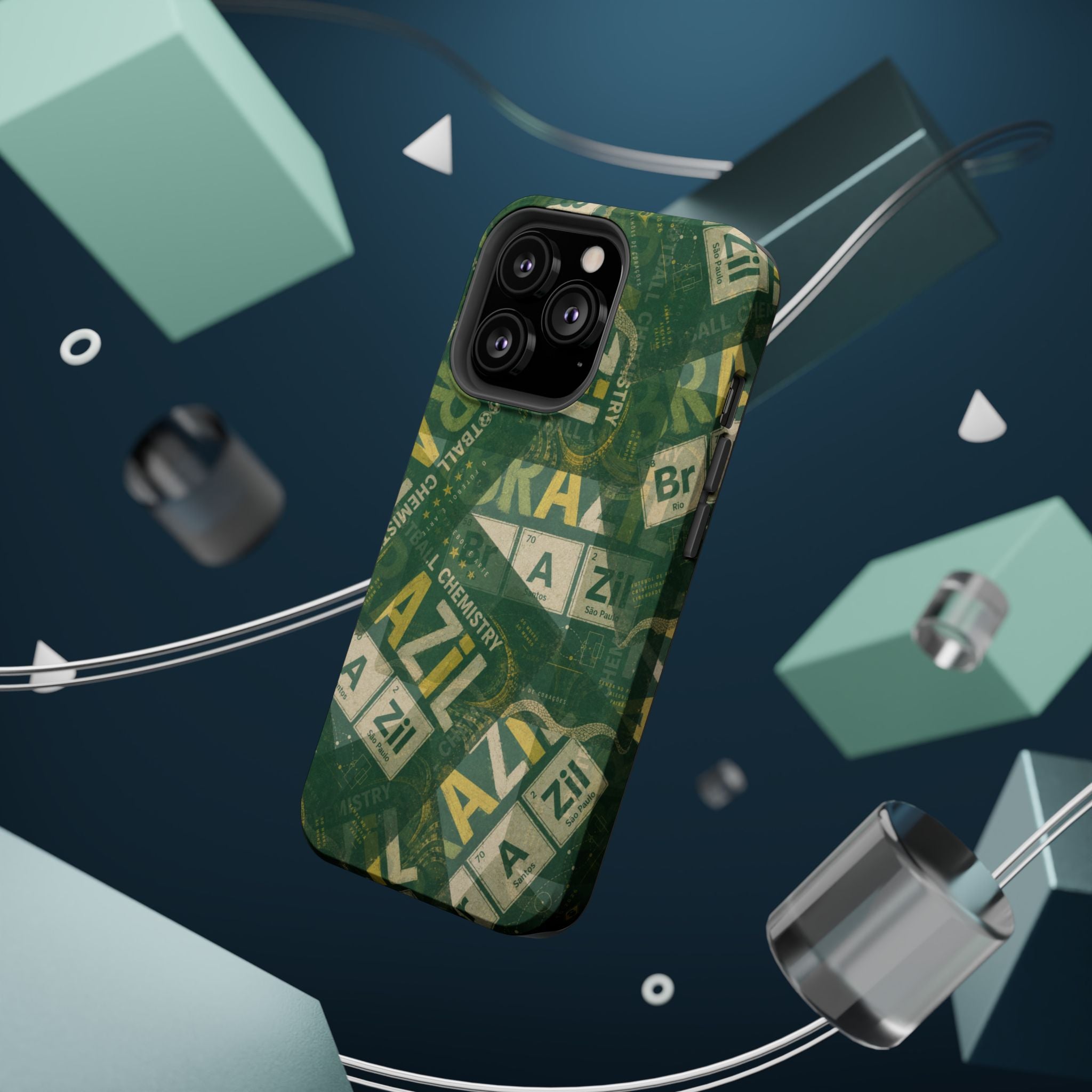 Brazil Football Phone Case | Green, gold, and chemistry.