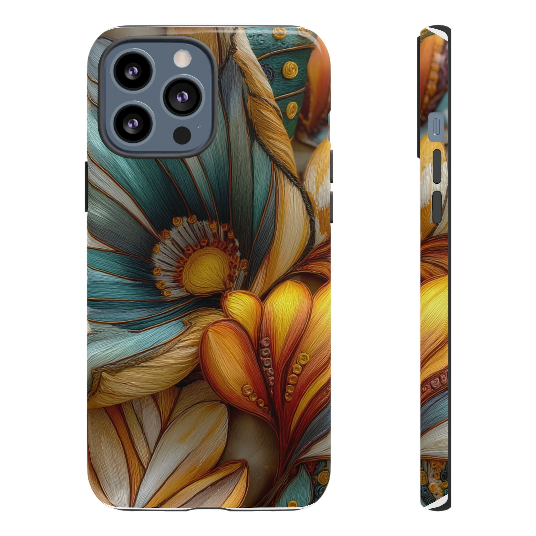 Sculpted Bloom Phone Case | 3D Embroidery style Botanical