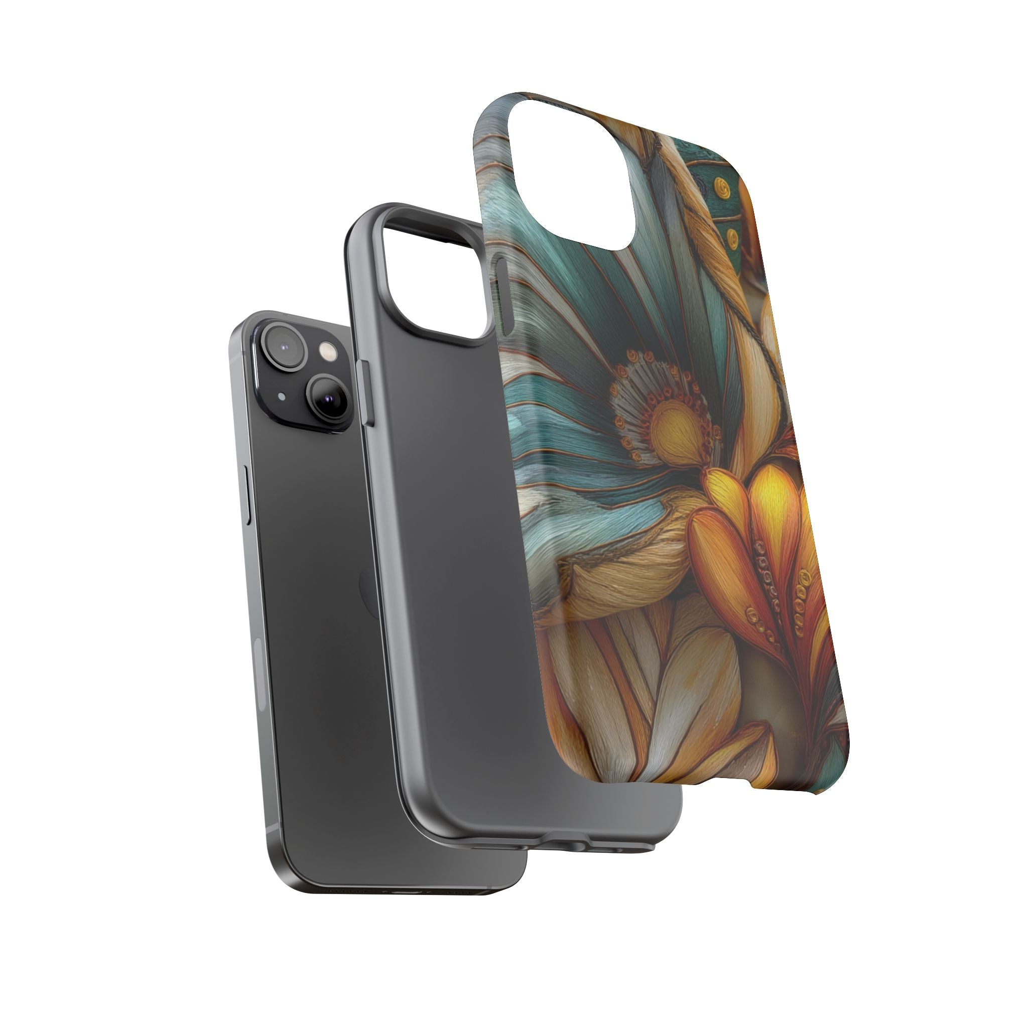 Sculpted Bloom Phone Case | 3D Embroidery style Botanical