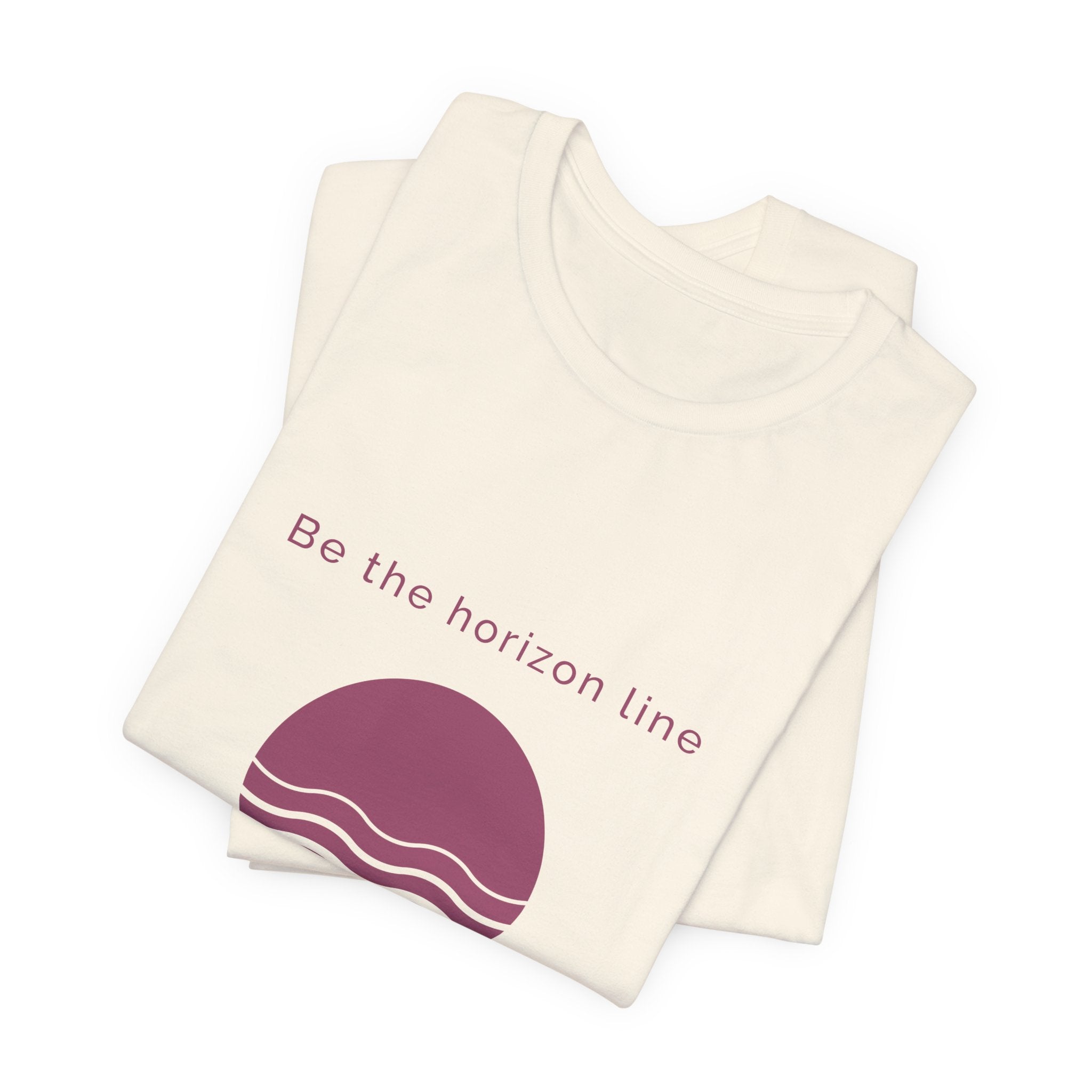 Be the horizon Line | Women's Motivational Graphic Circular Yellow Wave Sunrise T-Shirt