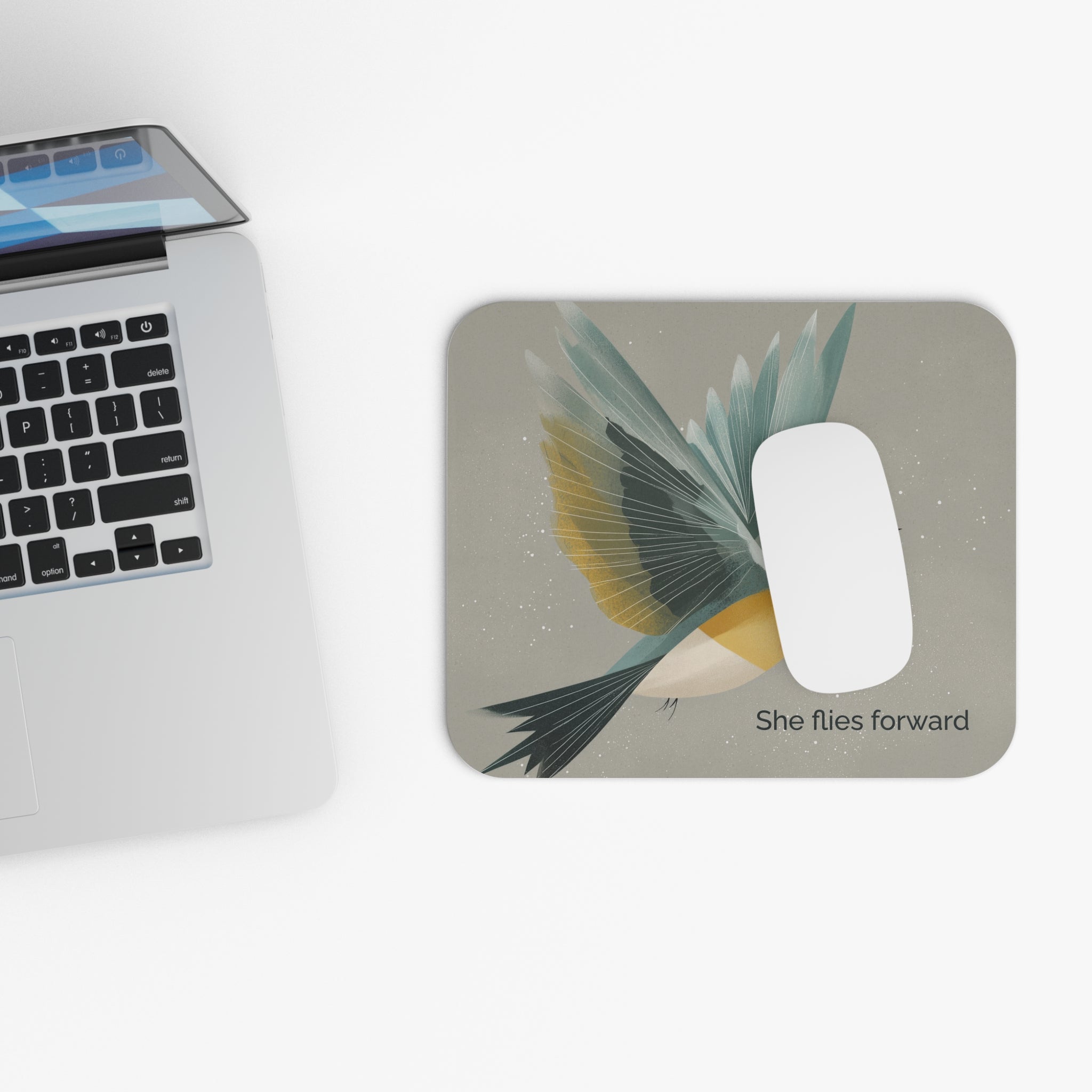 She Flies Forward Mousepad | Motivational Graphic Quiet Lift