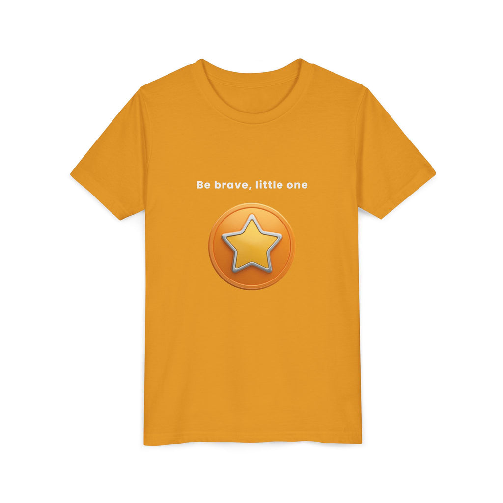 Be Brave Little One | Kids Motivational Graphic Golden Star Badge T-Shirt