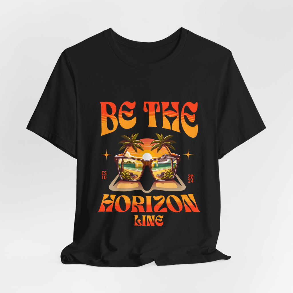 Be The Horizon Line | Women's Motivational Graphic Vintage Sunset Sunglasses T-Shirt
