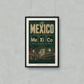 Mexico Football Chemistry poster with city names and stadium.