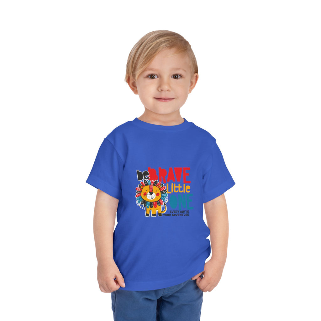 Be Brave Little One | Toddler Motivational Graphic Cute Colourful Lion T-Shirt
