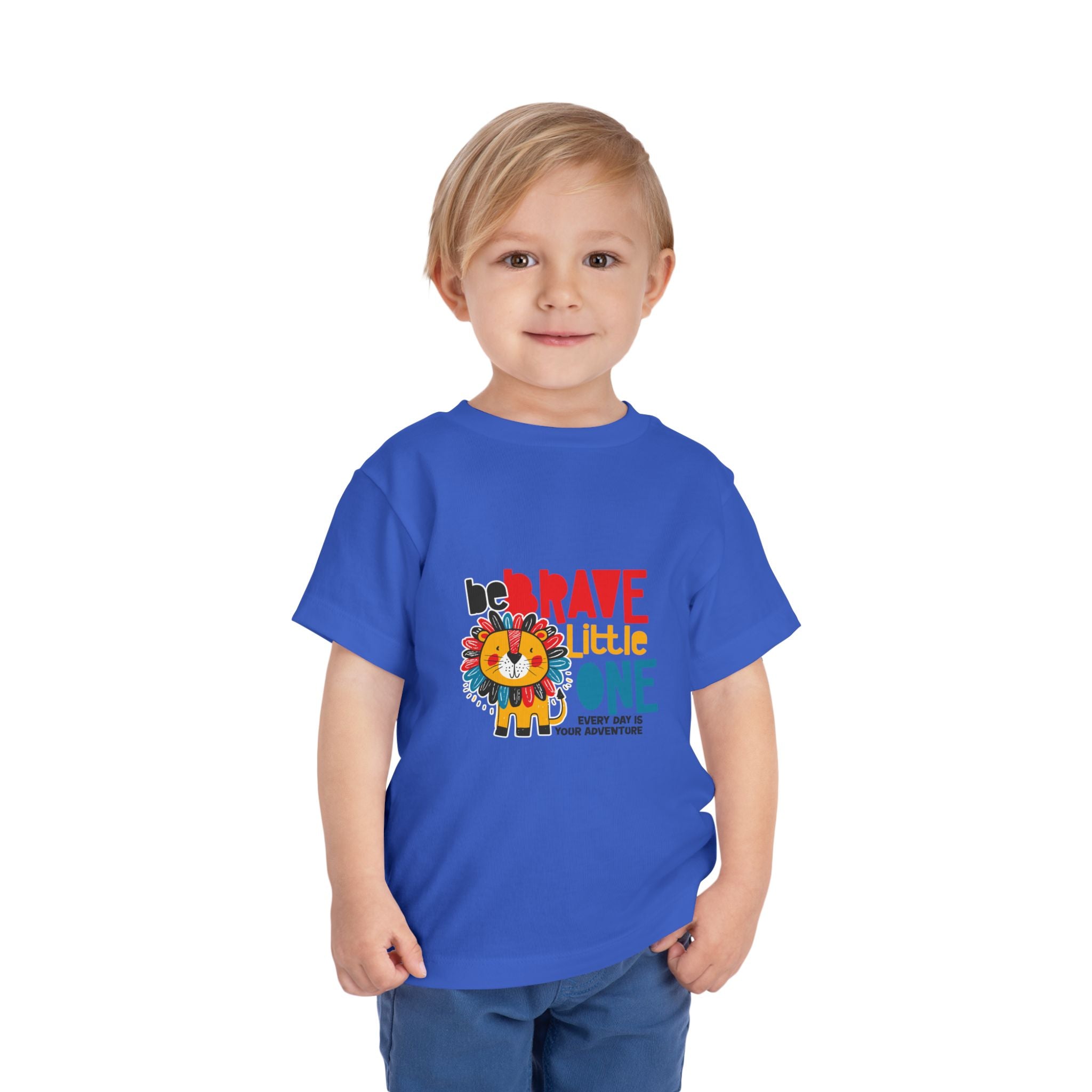 Be Brave Little One | Toddler Motivational Graphic Cute Colourful Lion T-Shirt