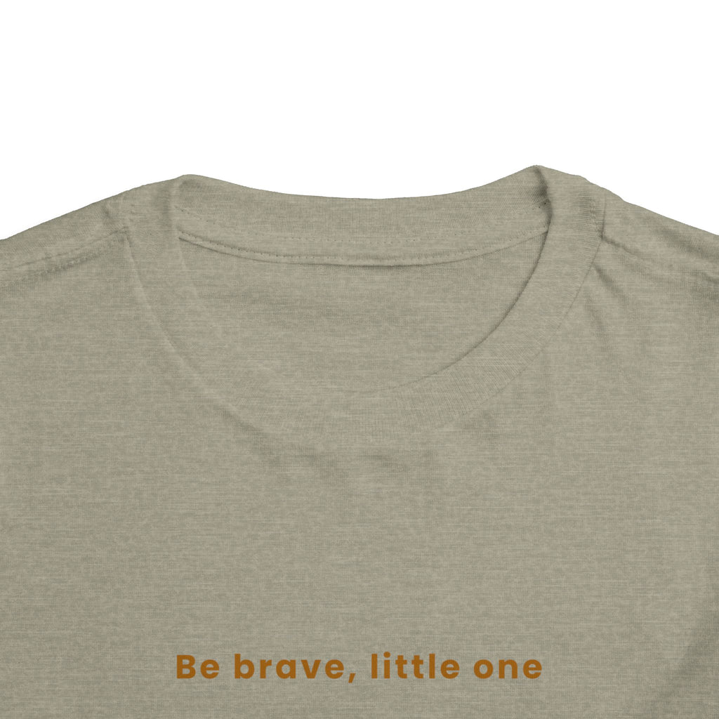 Be Brave Little One | Toddler Motivational Graphic White and Gold Star badge T-Shirt