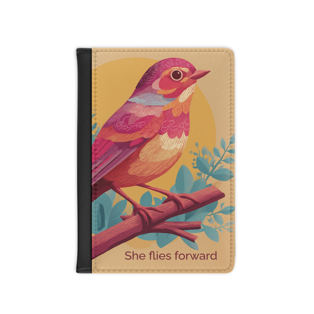 She Flies Forward Passport Holder | Motivational Graphic Soft Ascent