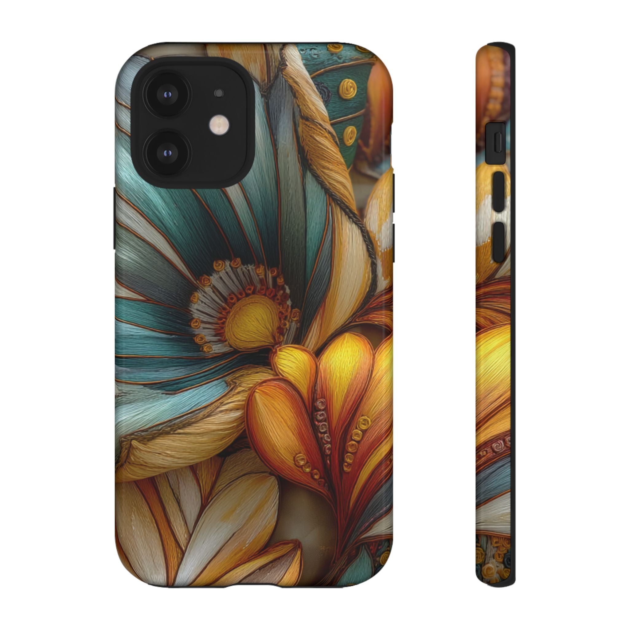 Sculpted Bloom Phone Case | 3D Embroidery style Botanical