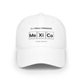 White baseball cap with "Football Chemistry" and periodic table style elements: 86, Me, 26, Co.