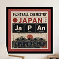 "JAPAN" element design with city names Tokyo, Osaka, Yokohama and football-themed text.