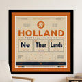 Periodic table design for Holland Football Chemistry with cities, dates, and slogans.