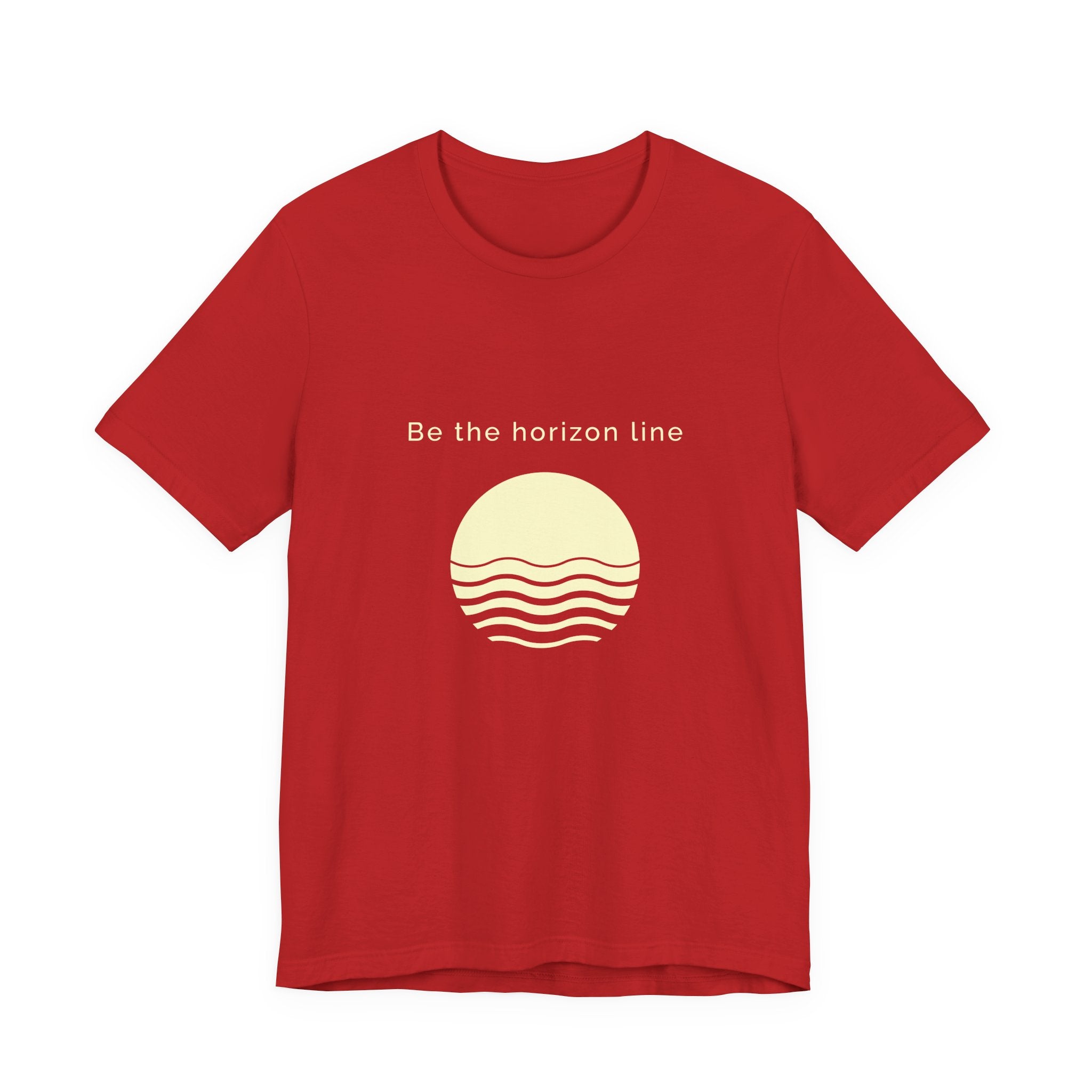 Be the horizon Line | Women's Motivational Graphic Circular Yellow Wave Sunrise T-Shirt