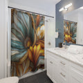 Sculpted Bloom Shower Curtain - 3D Embroidery-Style Botanical Shower Curtain motivational design