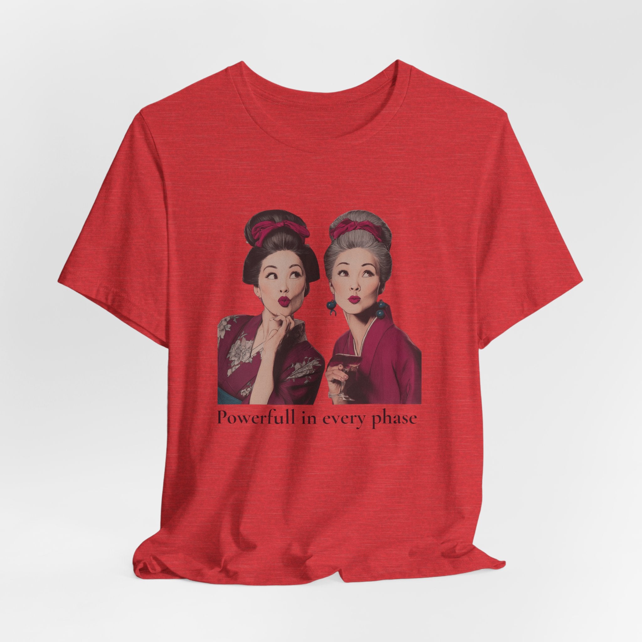 Powerful in Every Phase | Women's Motivational Graphic Vintage Women T-Shirt