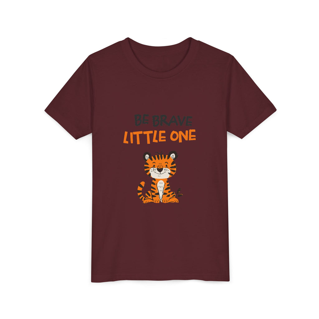 Be Brave Little One | Kids Motivational Graphic Cute Tiger T-Shirt