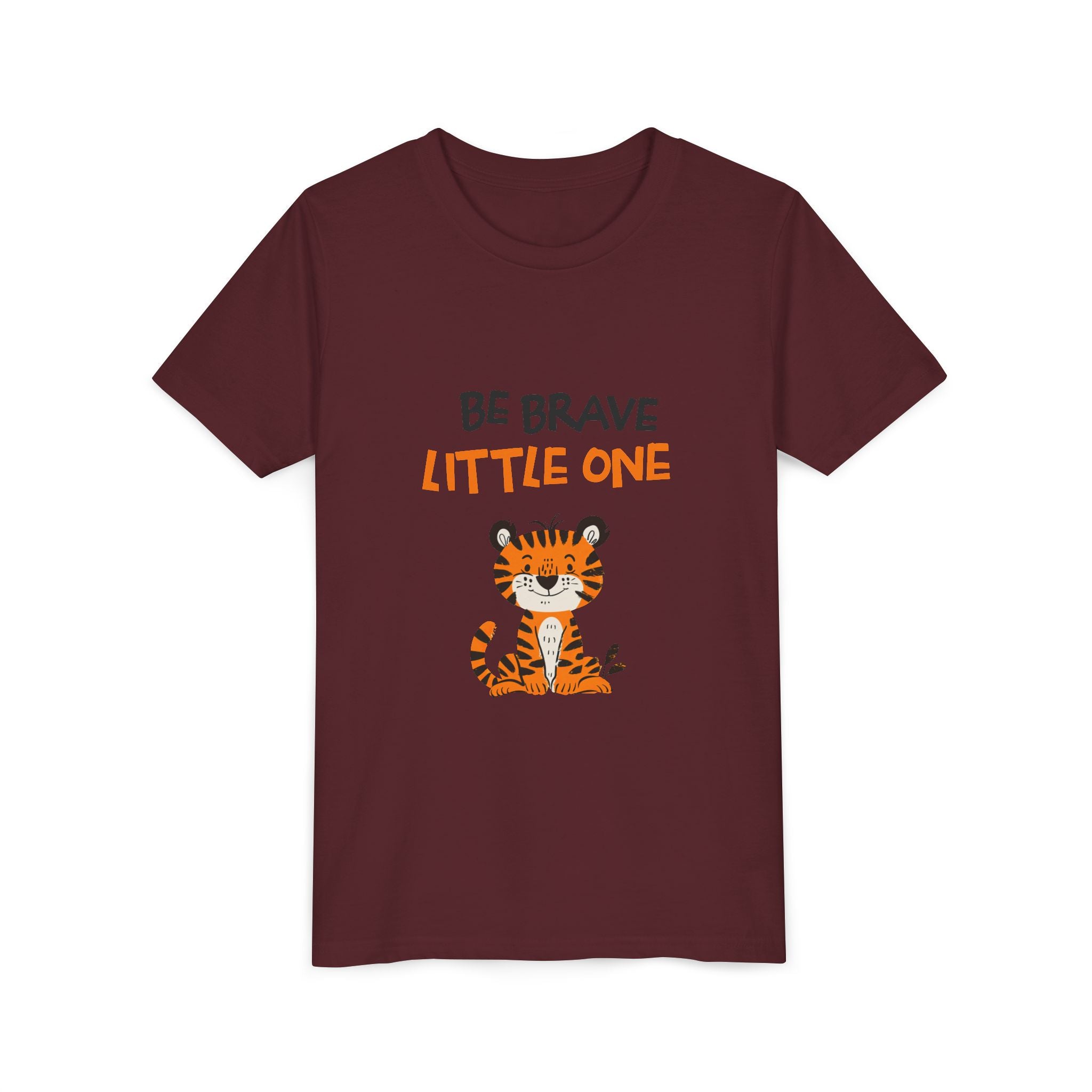 Be Brave Little One | Kids Motivational Graphic Cute Tiger T-Shirt