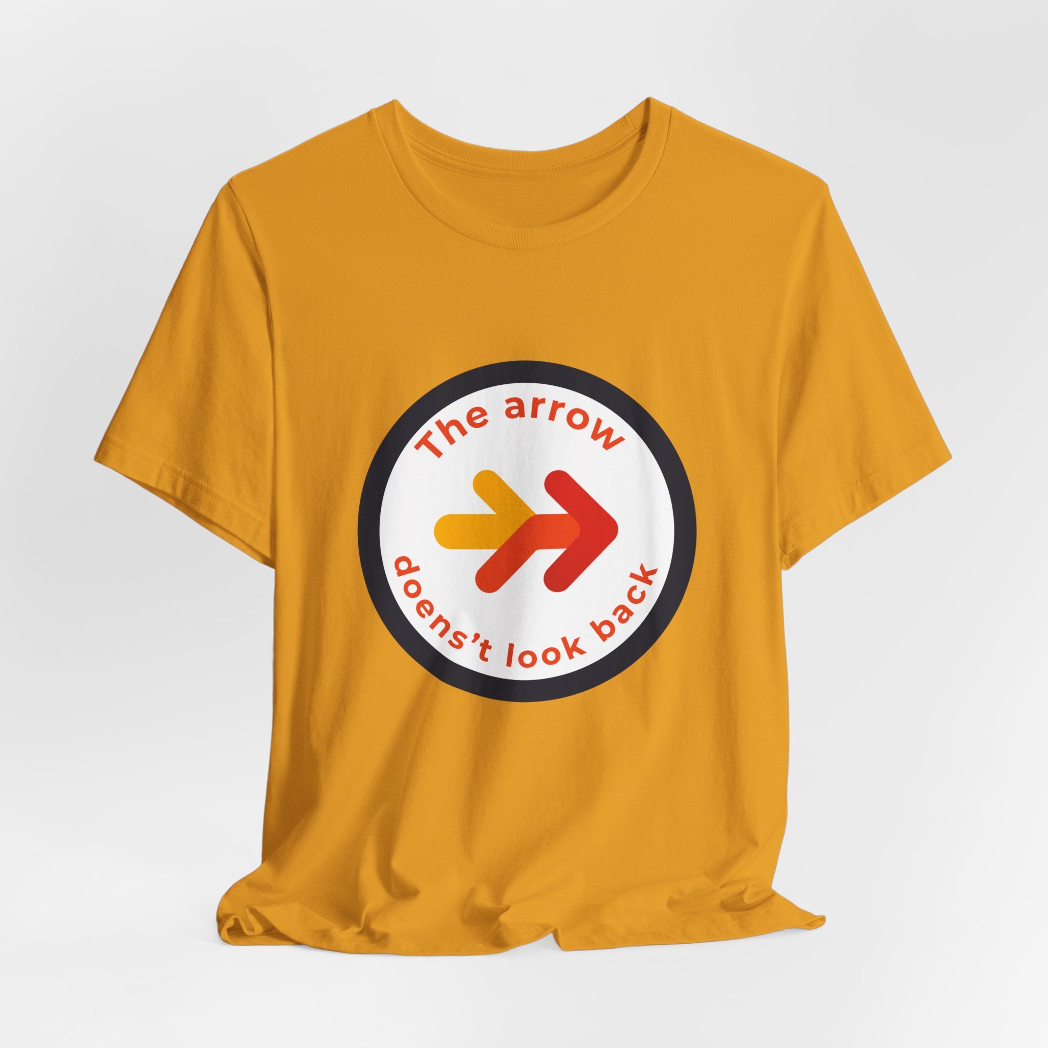 The Arrow Doesn't Look Back | Men's Motivational Graphic Retro Arrow T-Shirt