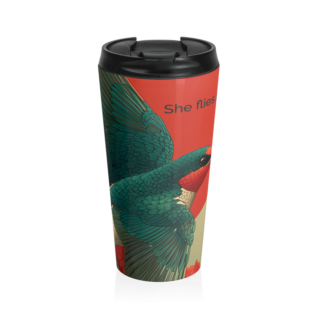 She Flies Forward Stainless Steel Travel Mug | Motivational Graphic Forward Flight