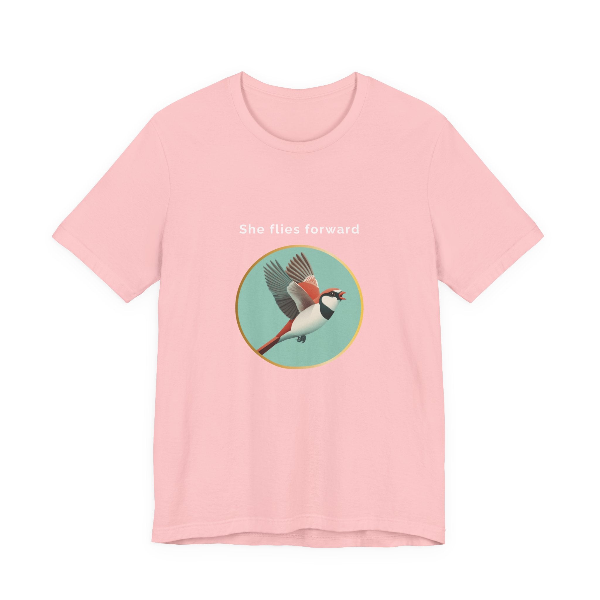 She Flies Forward | Women's Motivational Graphic Green Minimal T-Shirt