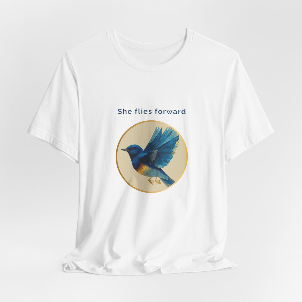 She Flies Forward | Women's Motivational Graphic Deep Horizon T-Shirt