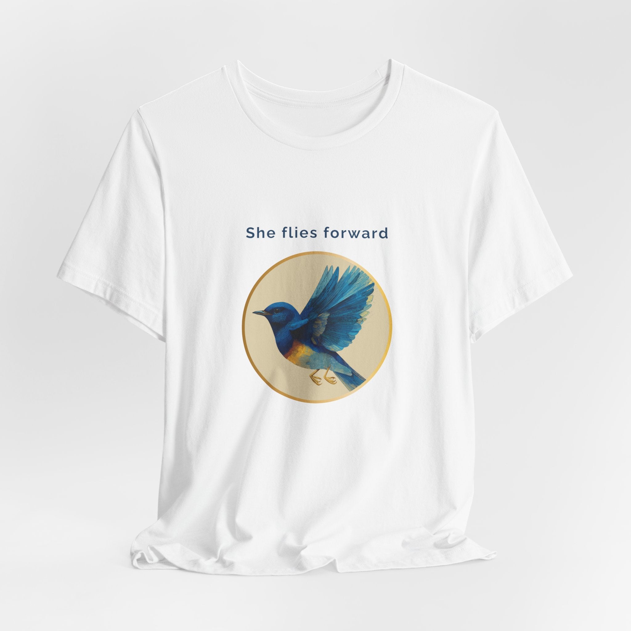 She Flies Forward | Women's Motivational Graphic Deep Horizon T-Shirt