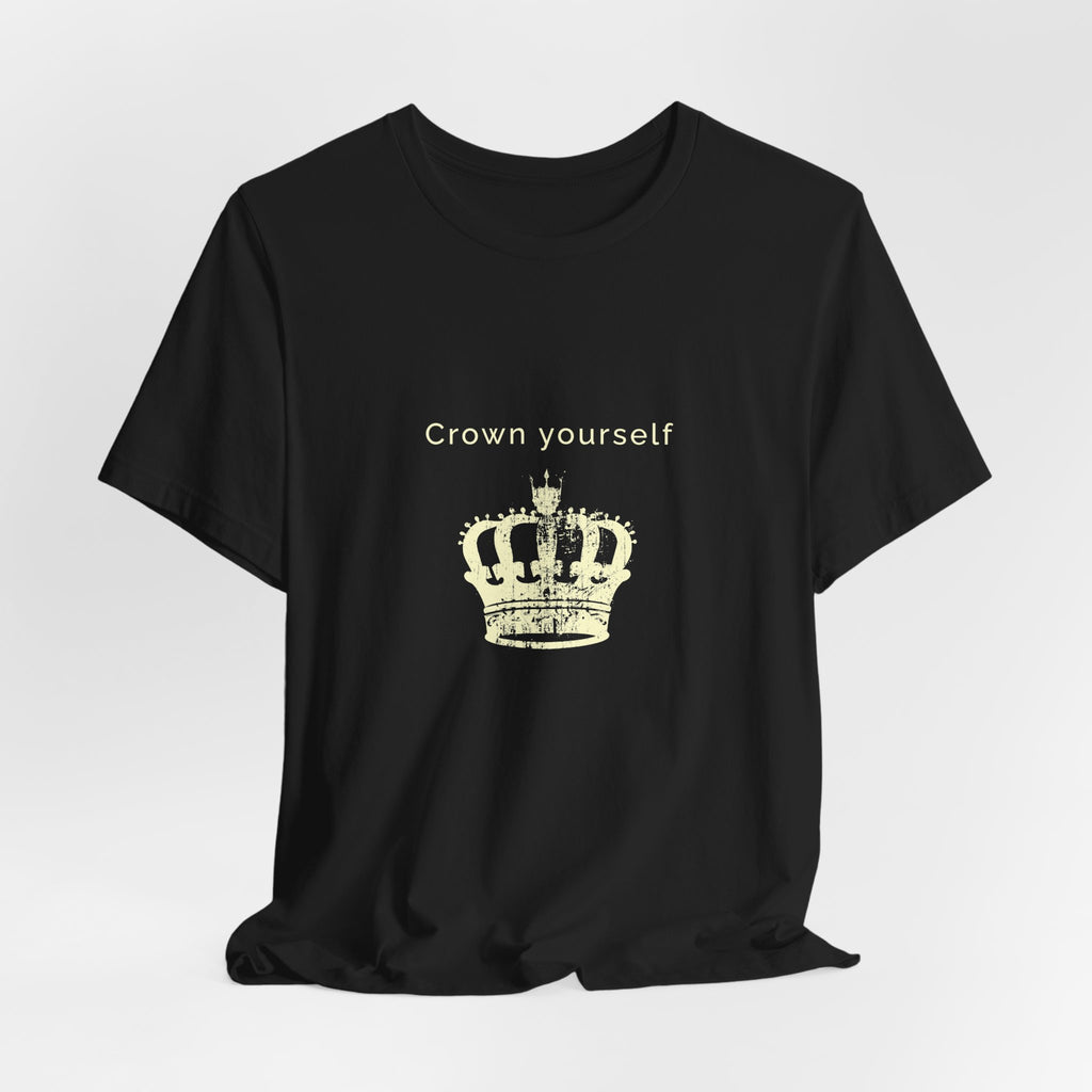 Crown Yourself | Women's Motivational Graphic Yellow Crown T-Shirt