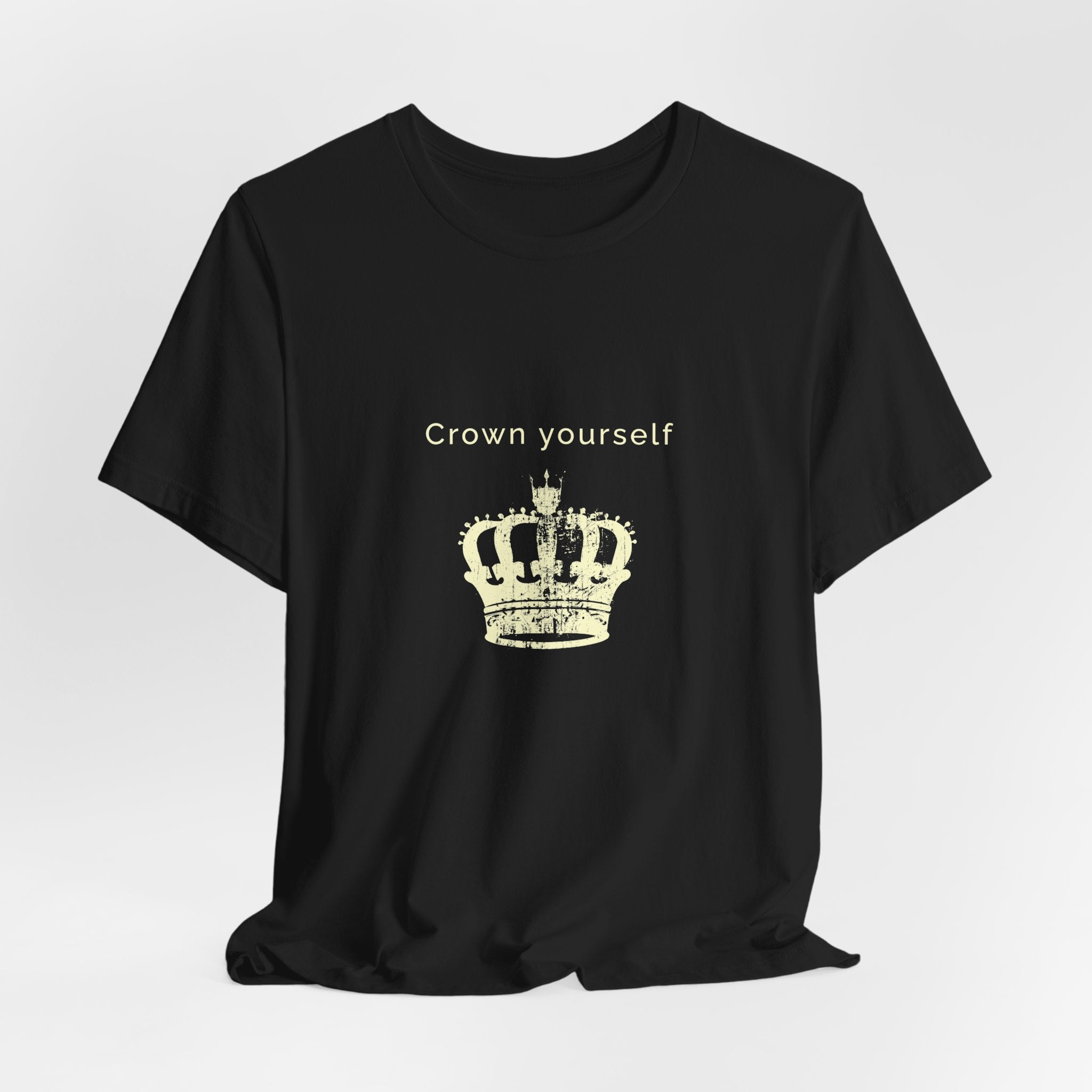 Crown Yourself | Women's Motivational Graphic Yellow Crown T-Shirt