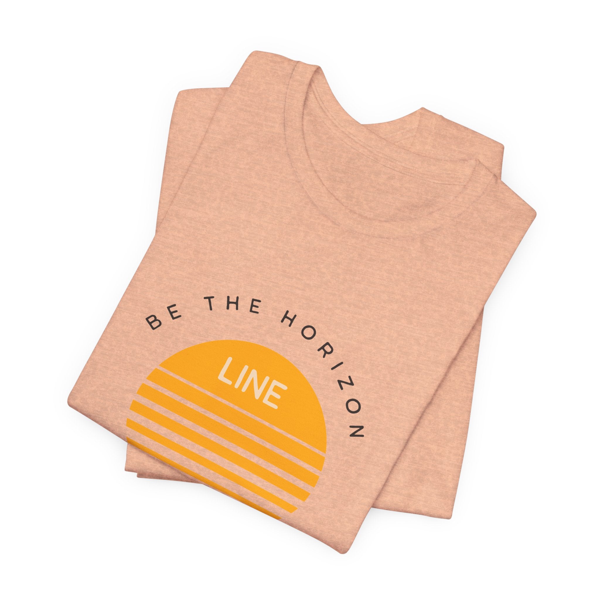 Be the horizon Line | Women's Motivational Graphic Circular Amber Wave Sunrise T-Shirt