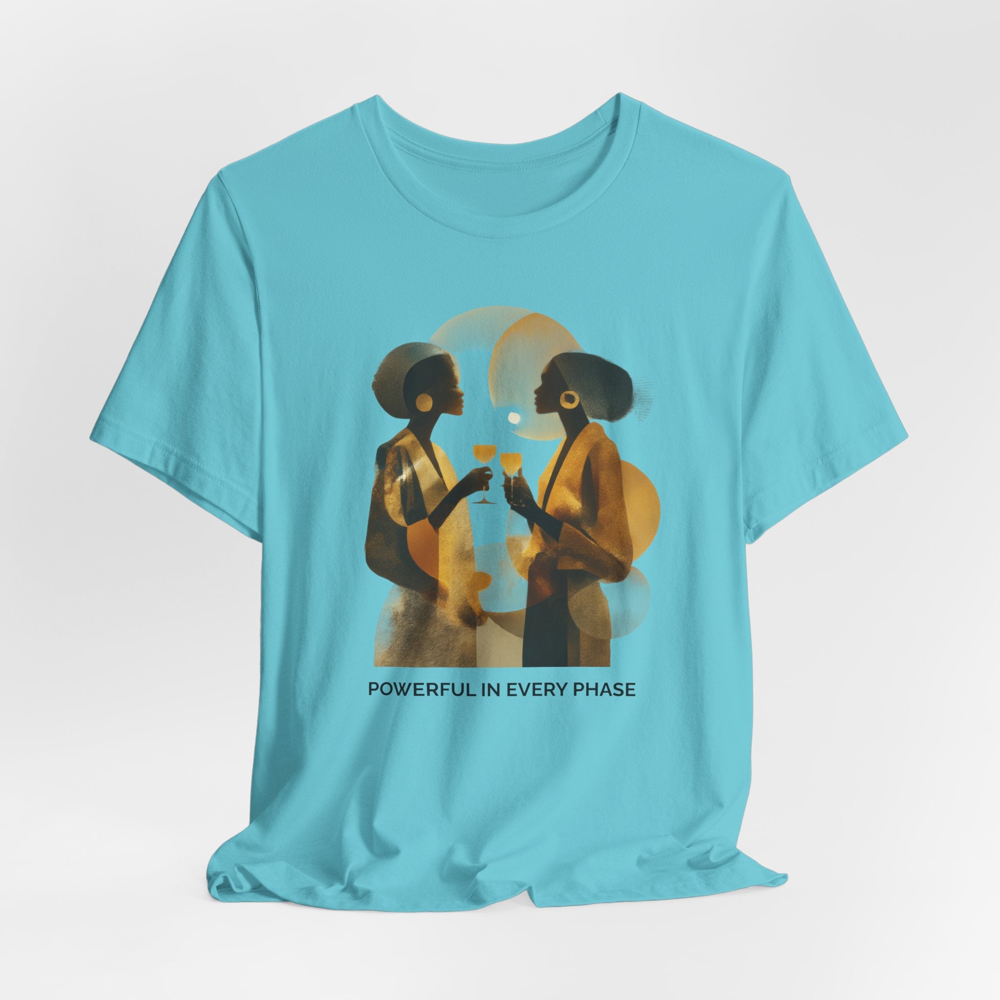 Powerful in Every Phase | Women's Motivational Graphic Vintage Women T-Shirt
