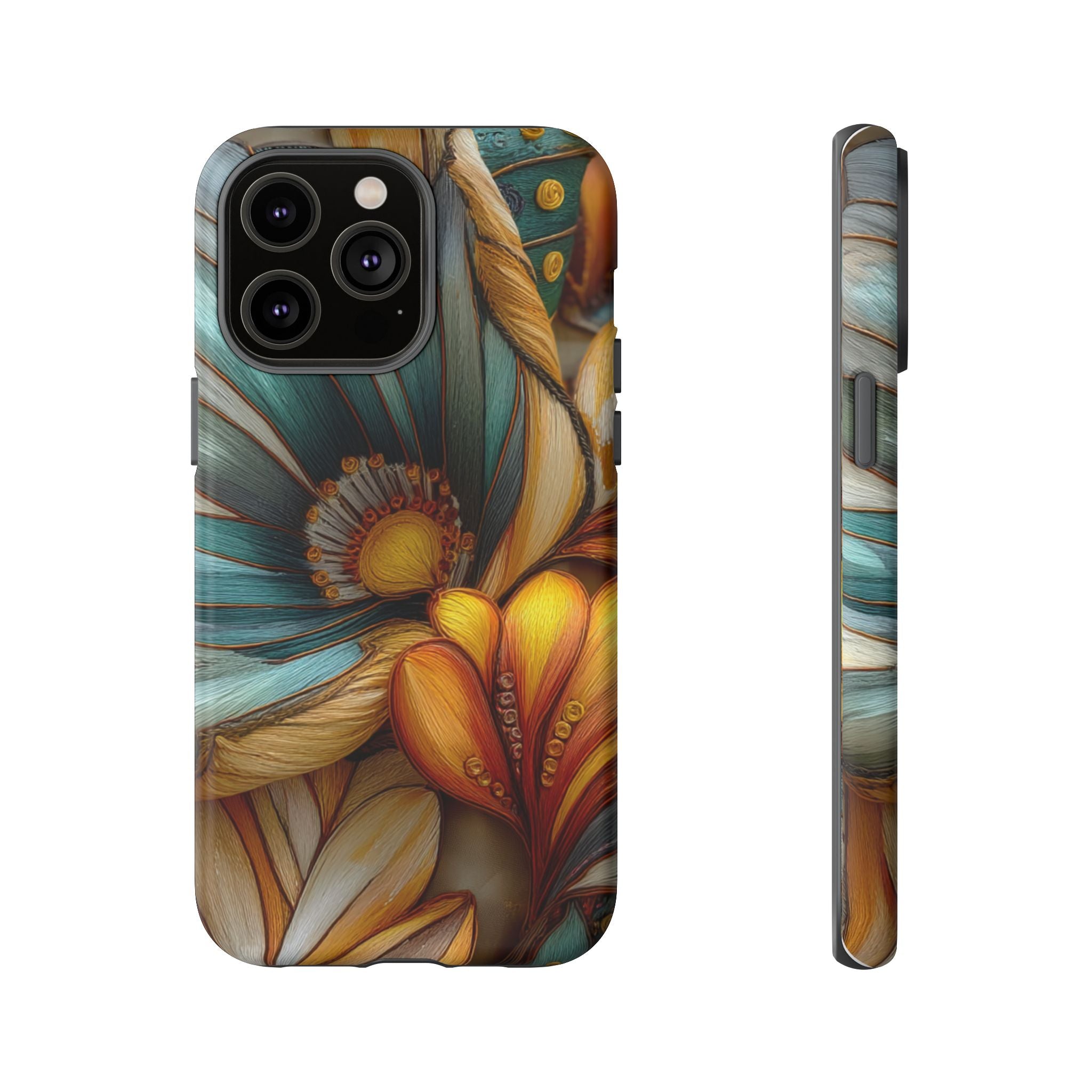 Sculpted Bloom Phone Case | 3D Embroidery style Botanical